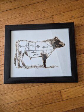 Walmart Butcher Chart Cow 12 x 15 Framed Art